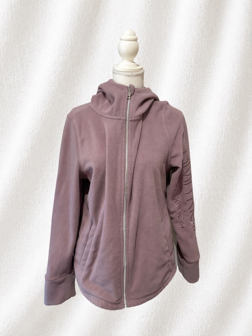 Calvin Klein Performance Mauve Full-Zip Hooded Fleece Jacket